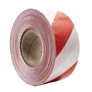 RED/WHITE BARRIER TAPE - 75MM x 500M