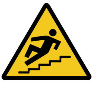 WARNING SIGN-BEWARE SLIPPERY STEPS