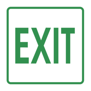 INFORMATION SIGN-EXIT SIGN GREEN