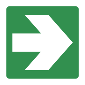 INFORMATION SIGN-GREEN ARROW RIGHT GREEEN