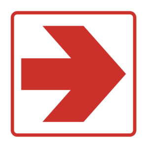 FIRE SIGN-RED ARROW