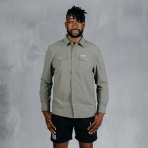 W.O.R.K Ripstop 4 Way Stretch L/Sleeve Shirt Light Grey Green