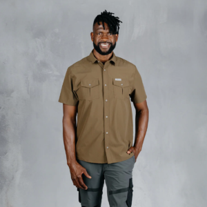 W.O.R.K Ripstop 4 Way Stretch S/Sleeve Shirt Brown