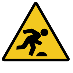 WARNING SIGN-TRIPPING HAZARD